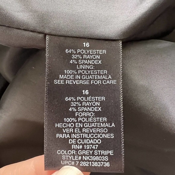 Norma Kamali Women's Gray Polyester Single Breasted Long Sleeve Blazer Size 16 - Picture 6 of 7